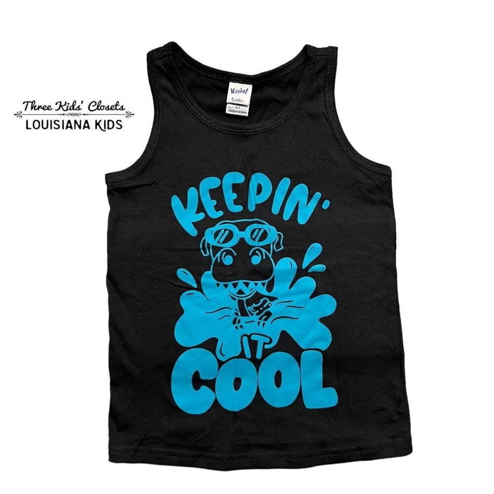 Small Shop 4T Keepin' It Cool Swimming Dinosaur Tank Top